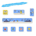 Eight-Piece Set Cute Cartoon Theme Personalized KeyCap Five Sides Thermal Sublimation Cherry High Mechanical Supplement Keycap Oasis Select Color 1