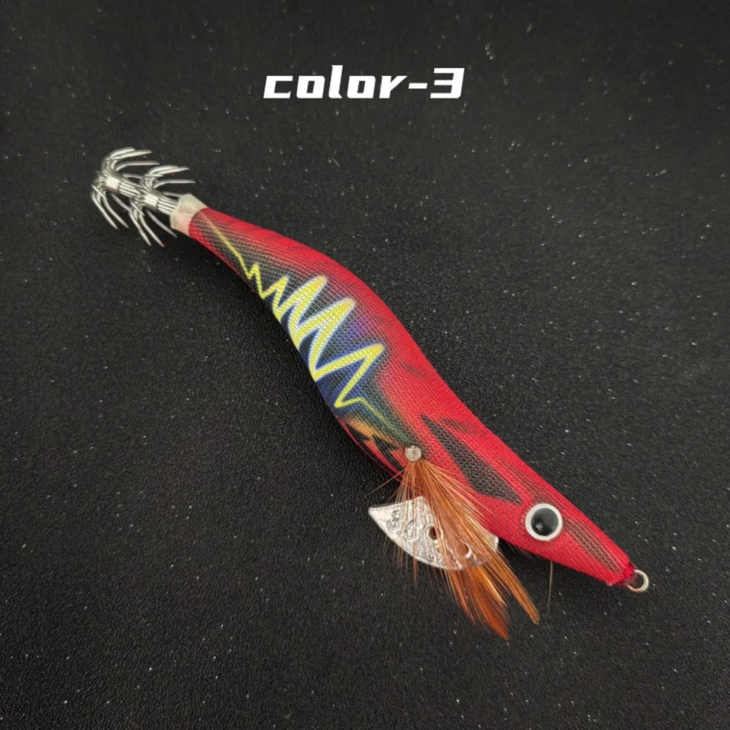 Multi-specification luminous beads wooden shrimp squid hook wooden shrimp set new lightning striped wooden shrimp squid hook exp Oasis Select