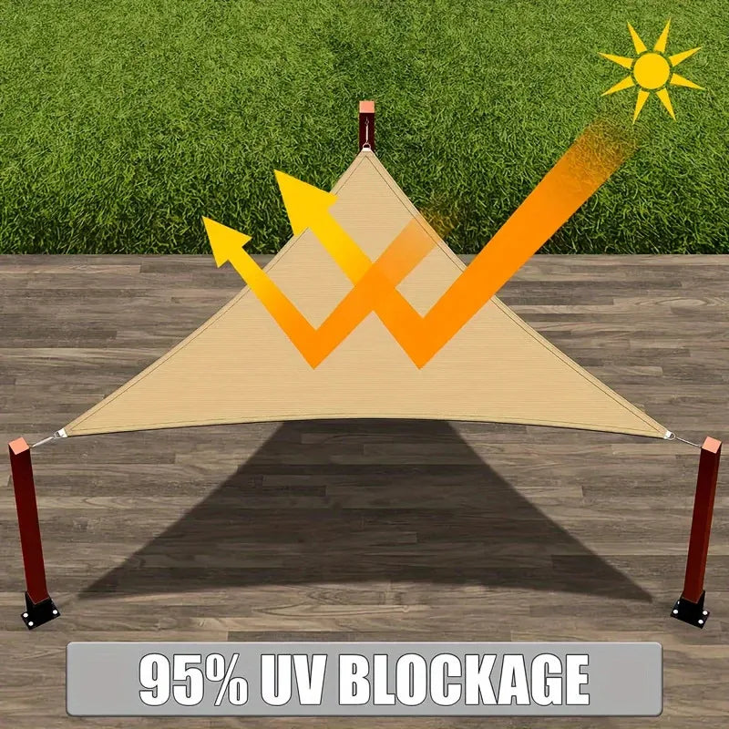 Heavy-duty Triangular Outdoor Sunshade, 3x3x3 Meters, Made of High-quality Breathable Fabric, with A Shading Rate of 91-100%. Oasis Select