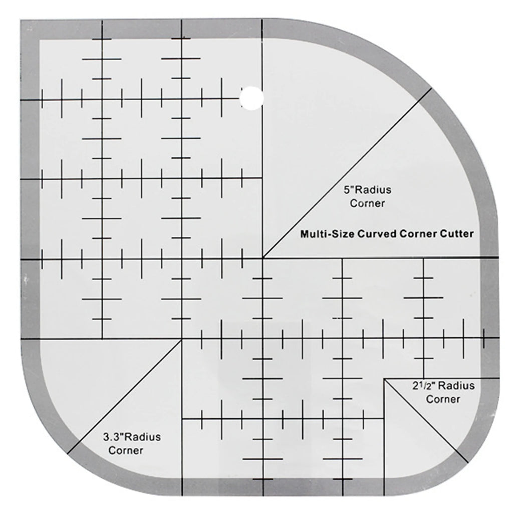 Acrylic Non-Slip Curved Corner Cutter Ruler | Quilting Template