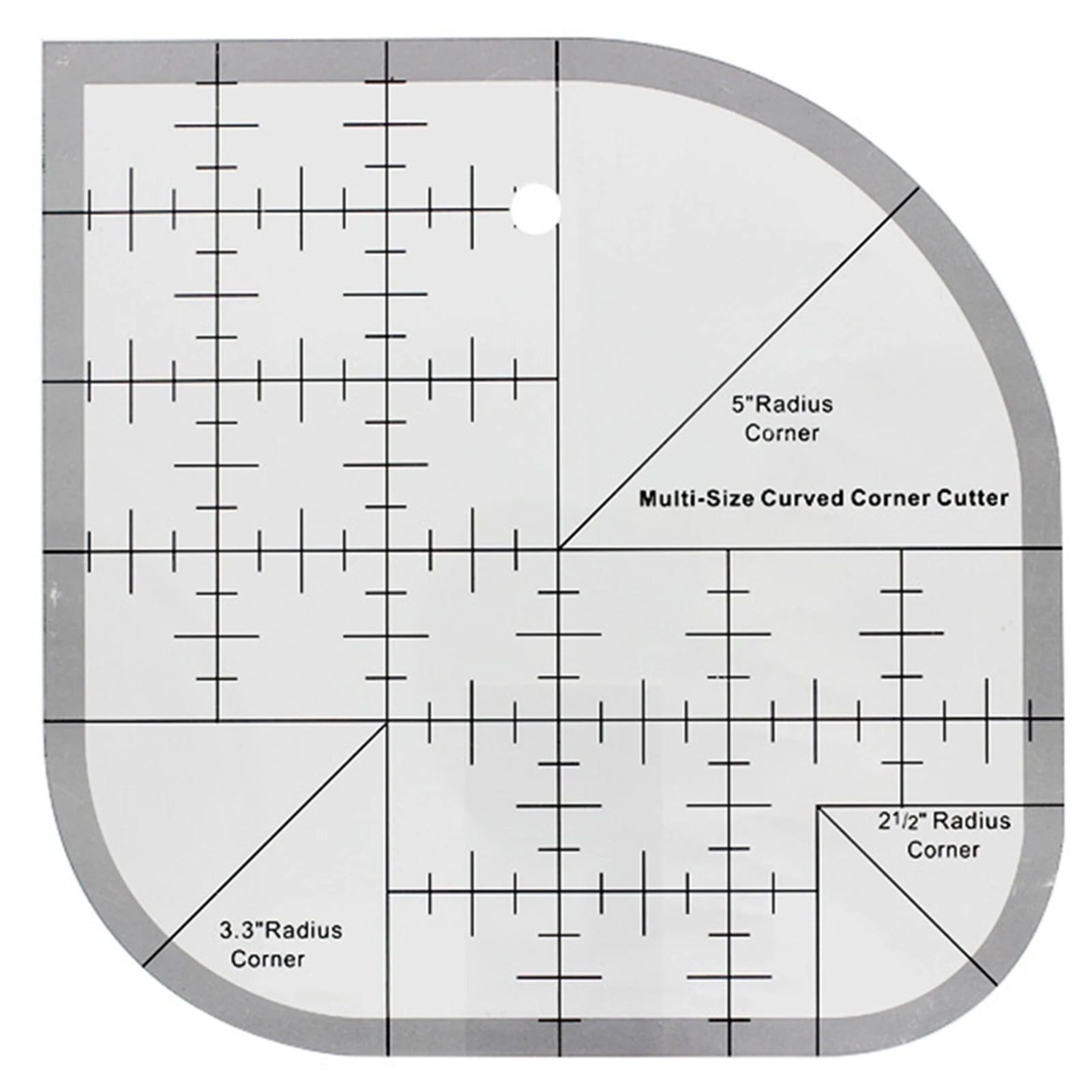 Acrylic Non-Slip Curved Corner Cutter Ruler | Quilting Template