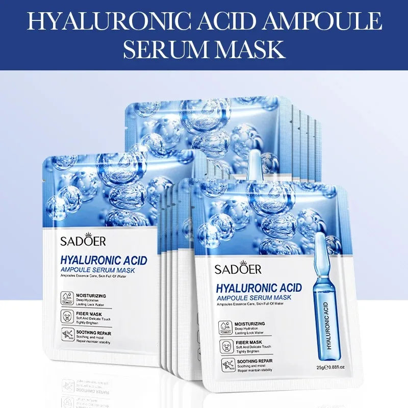 10/20/30pcs 24K Gold Vitamin C Hyaluronic Acid Face Mask Facial Moisturizing Firming Hydrating Facial Masks Skin Care Products Oasis Select