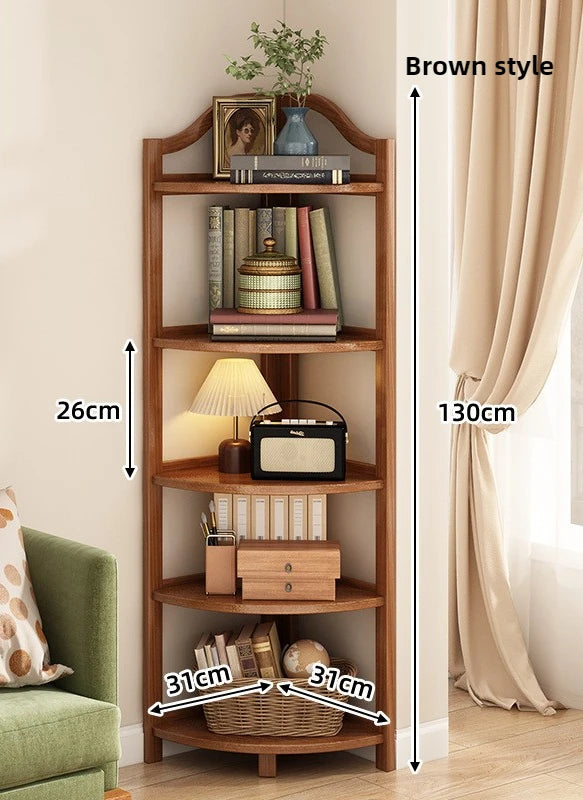 Corner Cabinet Triangle Corner Cabinet Indoor Shelf Shelf Living Room Floor Locker Modern Simple Storage Rack Oasis Select brown-5