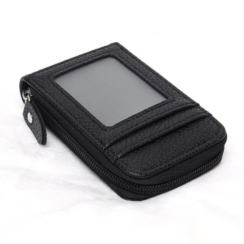 JETTING PU Leather Zipper Card Holder Wallet with ID Window Card Holder Wallet Oasis Select A1