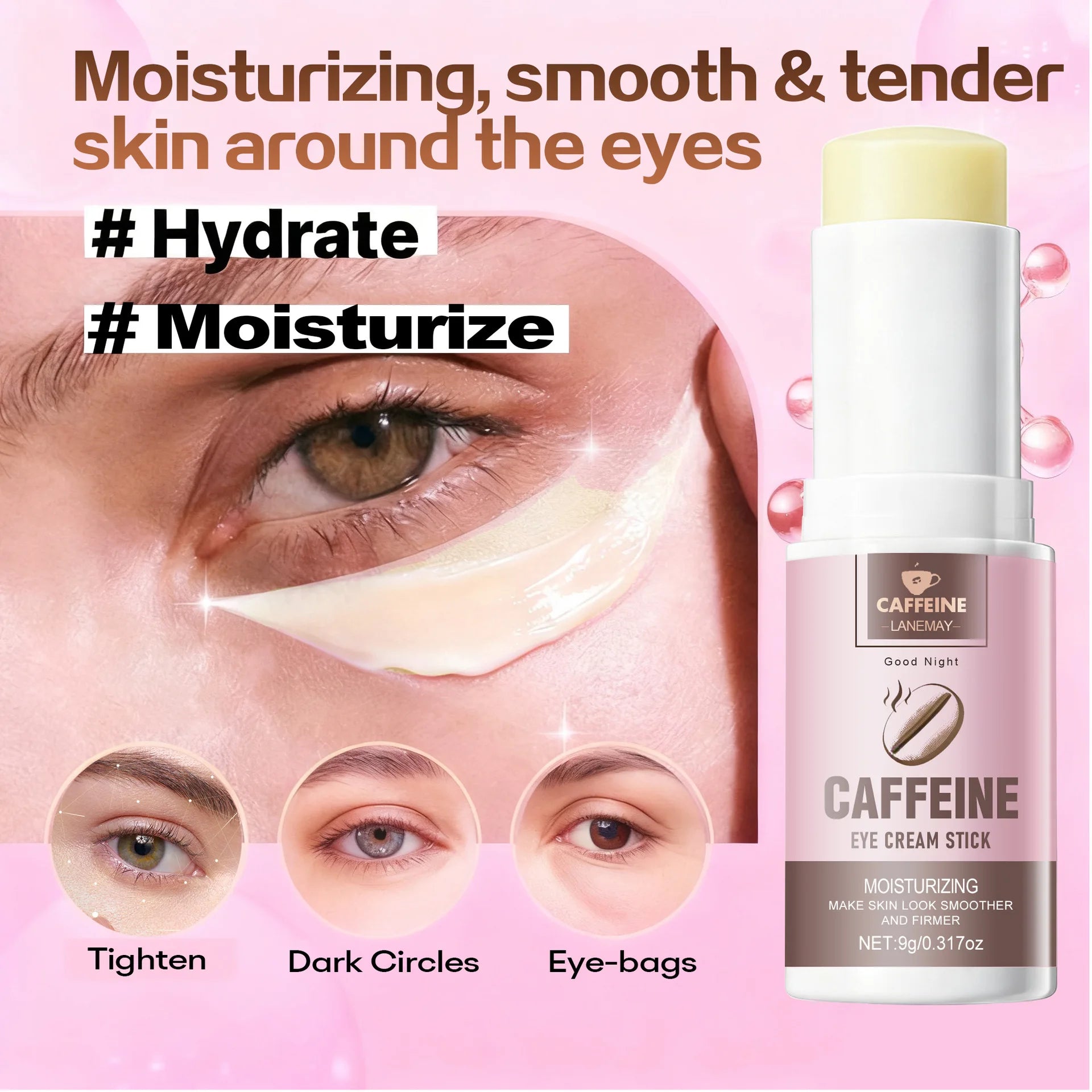 Caffeine Eye Cream Stick – Retinol & Vitamin E, 9g