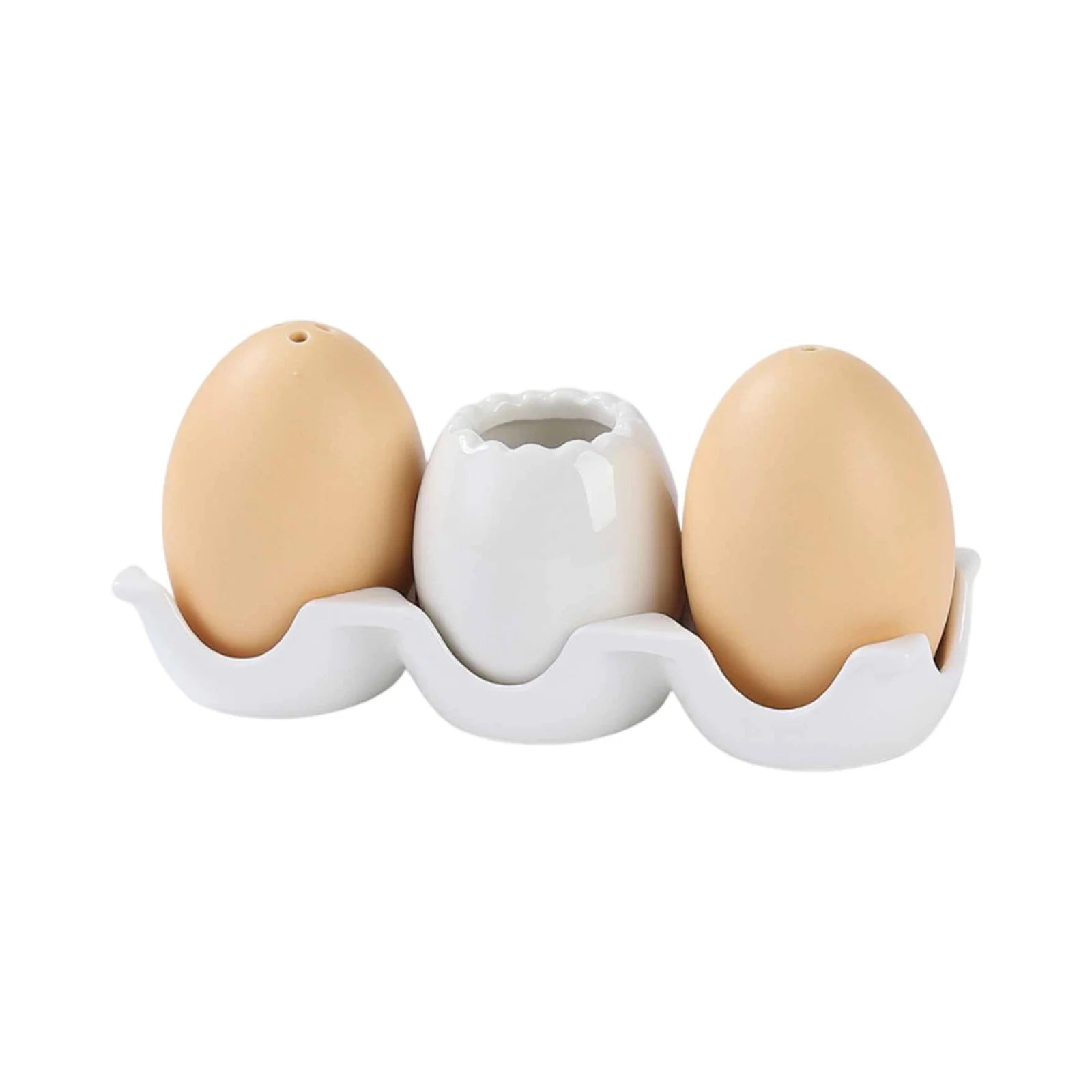 Egg-Shaped Ceramic Spice Bottle Set with Tray & Toothpick Box Ceramic Spice Set Oasis Select