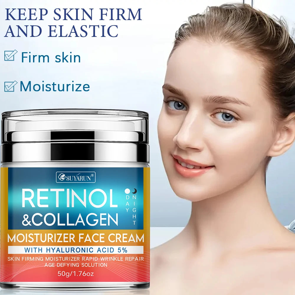 SUYARUN Retinol And Collagen Face Cream Anti-Aging Deep Hydration Moisturizer Firming Youthful Glow Skin Care for Face. Oasis Select