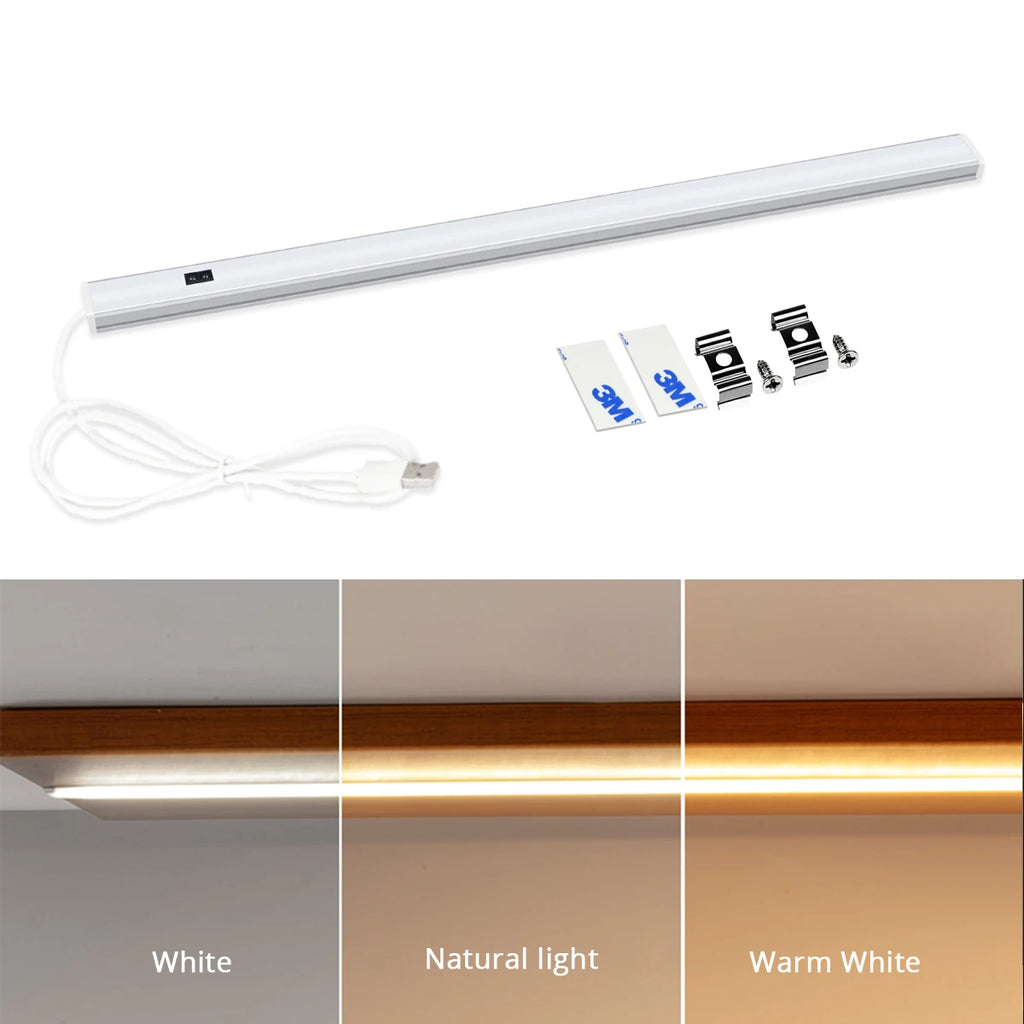 USB Powered LED Light Bar with Hand Scan Motion Sensor for Kitchen Bedroom Cabinet Night Lighting Aluminum Profile Lamp Oasis Select