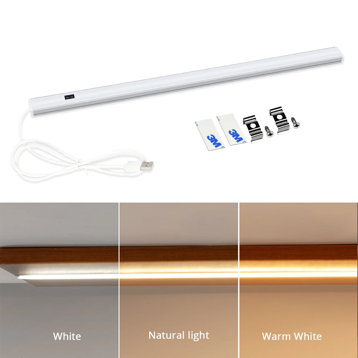 USB Powered LED Light Bar with Hand Scan Motion Sensor for Kitchen Bedroom Cabinet Night Lighting Aluminum Profile Lamp Oasis Select