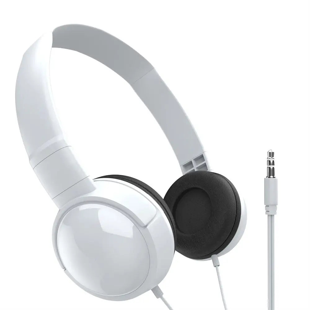 Music Earbuds Over Ear Wierd Headphones HiFi Stereo Music Stereo 3.5mm Headset Adjustable Audio Bass Macaron Headphone Tablet Oasis Select White