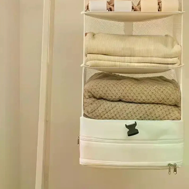 3-Tier Hanging Closet Organizer – Breathable Mesh & Zipper