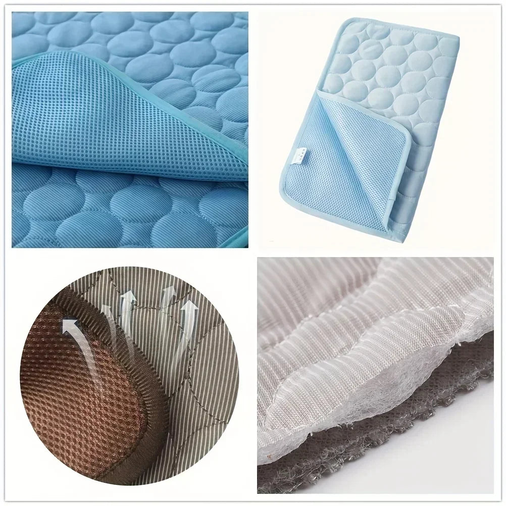 Summer Pet Cooling Mat – Ice Silk Dog & Cat Cushion Bed Pet Cooling Mat Oasis Select