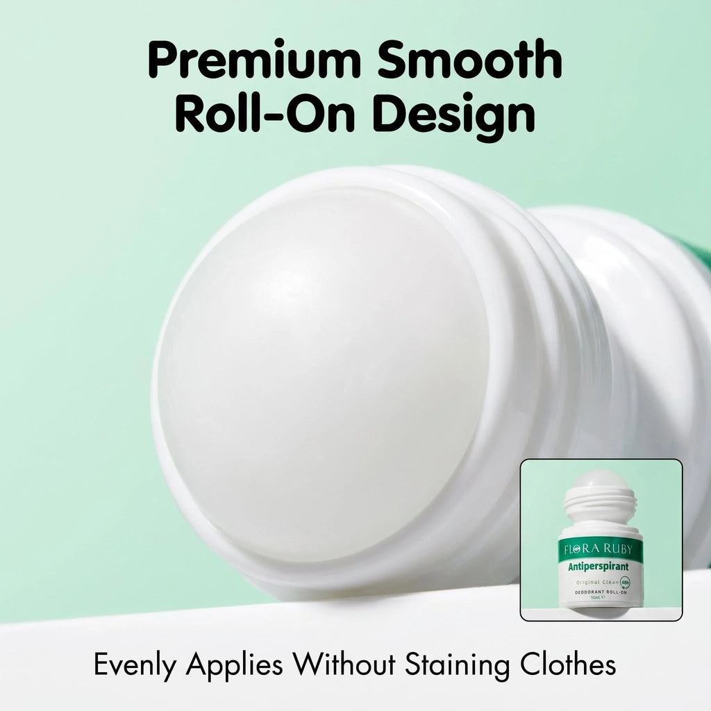 Flora Ruby deodorant rool on, 24-hour anti sweat and deodorizing, long-lasting freshness, easy to carry Oasis Select