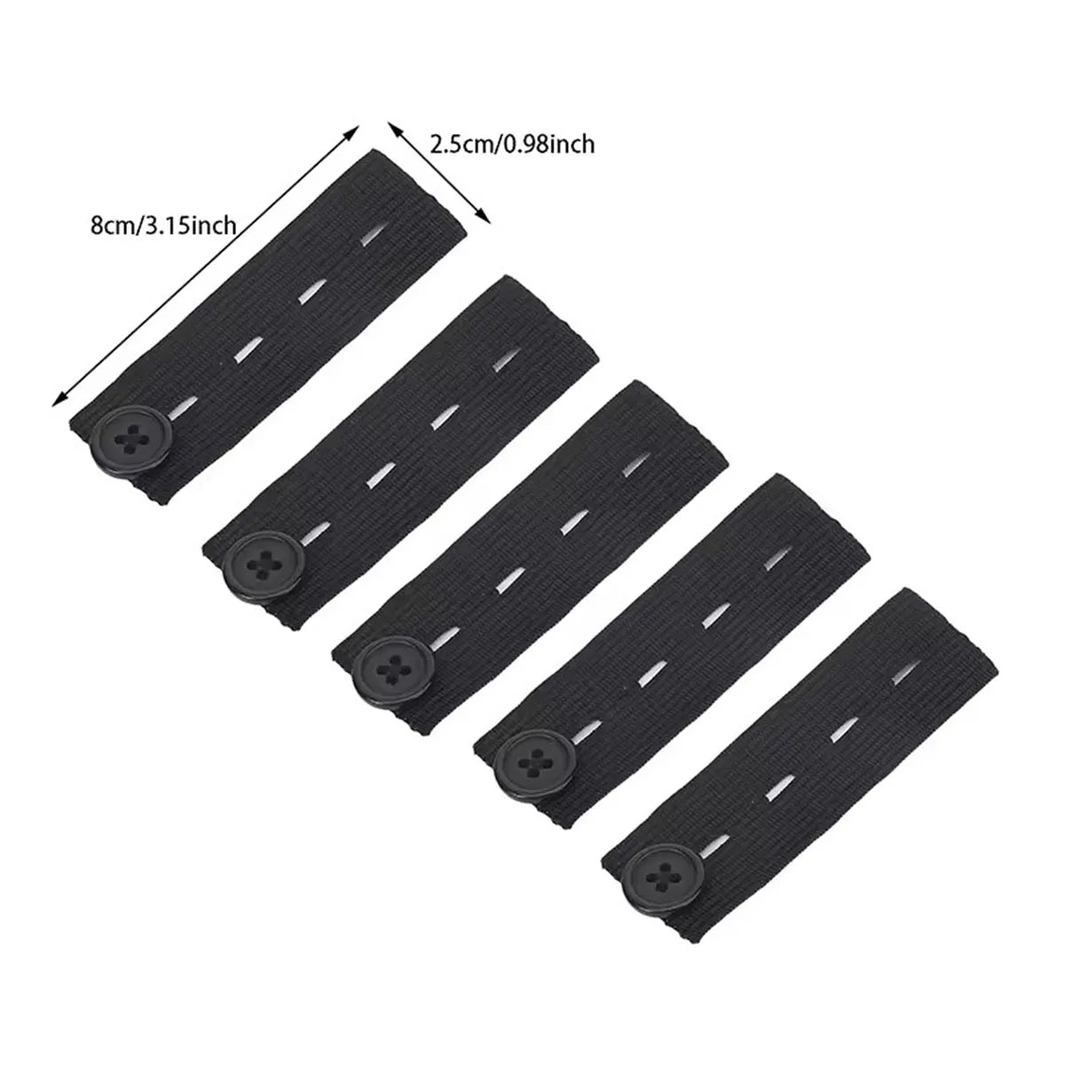 5pcs Pant Extender Belt for Extending Jeans Pants Waist Extender Buttons Pants Adjustable DIY Sewing Supplies Oasis Select black