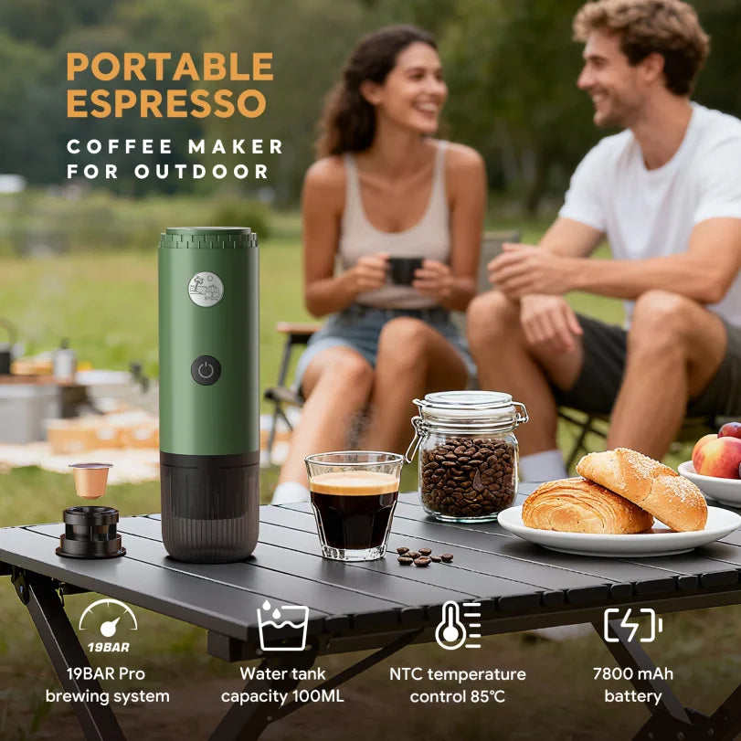 Portable Espresso Machine 3-in-1 Travel Coffee Maker for Camping Hiking Office Self-Heating with USB-C 2026new Oasis Select