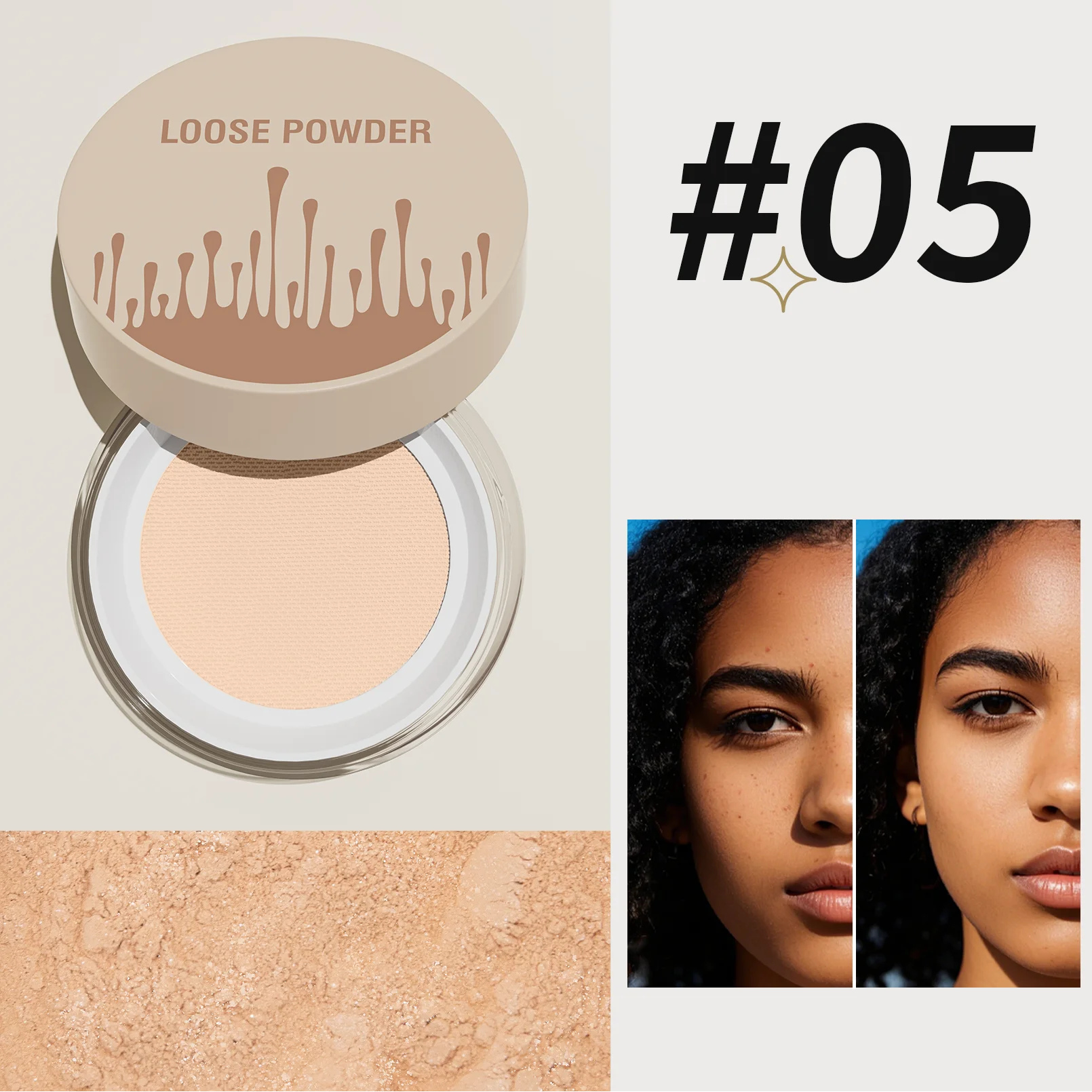 Hello Kiss Loose Setting Powder – 5 Shades, Matte Oil Control