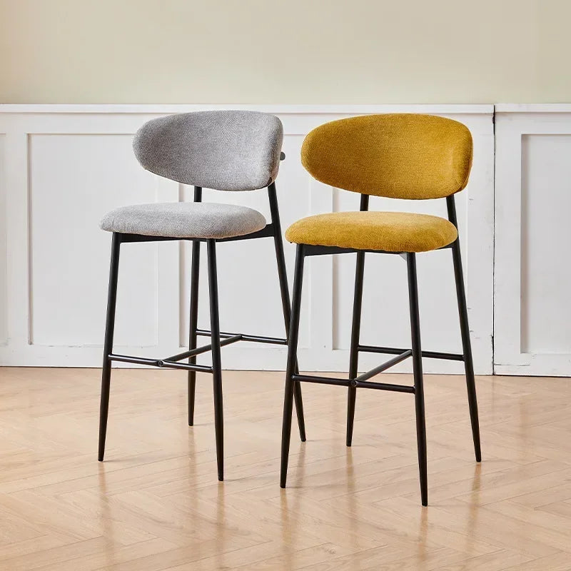 Multi-functional Nordic high stool home backrest bar chair front desk chair simple bar chair kitchen island chair Durable Oasis Select