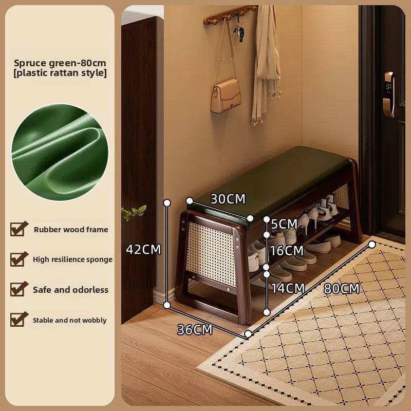 shoe change stool shoes can be worn at home, the shoe cabinet can be integrated and stored, and the entrance is narrow. Oasis Select 80 long dark green
