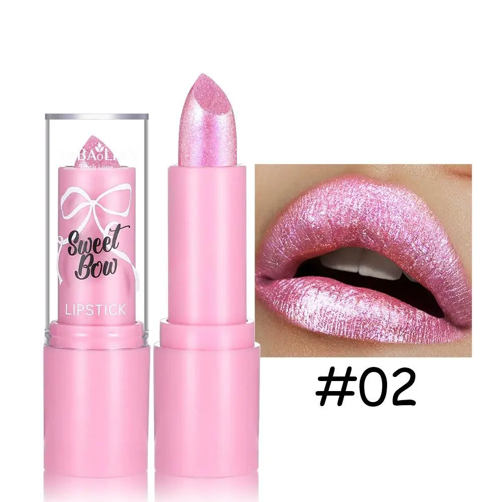 Metallic Pink Glitter Lipstick – Shimmer Lip Gloss Long Lasting Shimmer Lip Gloss Oasis Select 02
