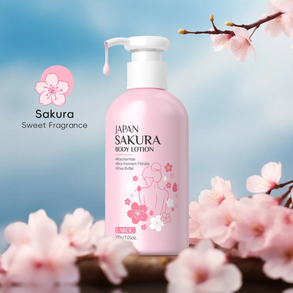LAIKOU Cherry Blossom Body Lotion – 24H Sakura Moisturizer Body Lotion Oasis Select