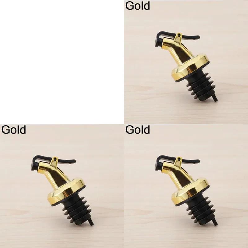 1/2/3/4pcs Oil Vinegar Bottle Stopper Leak-Proof Oil And Vinegar Dispenser Pour Spouts Multifunctional Suitable For Most Bottles Oasis Select 3pcs Gold