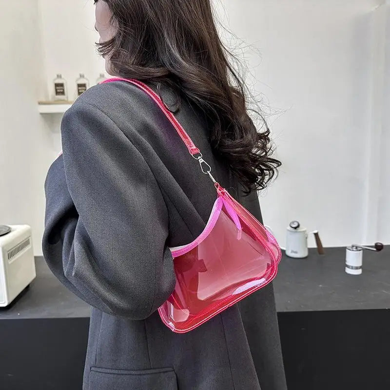 Clear Jelly Shoulder Bag – Y2K Small Underarm Purse