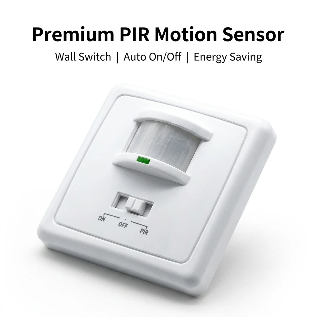 220V Wall Mounted LED Light Switch PIR Infrared Motion Sensor 600W Load 9m Detection Range - Energy Efficient Lighting Control Oasis Select