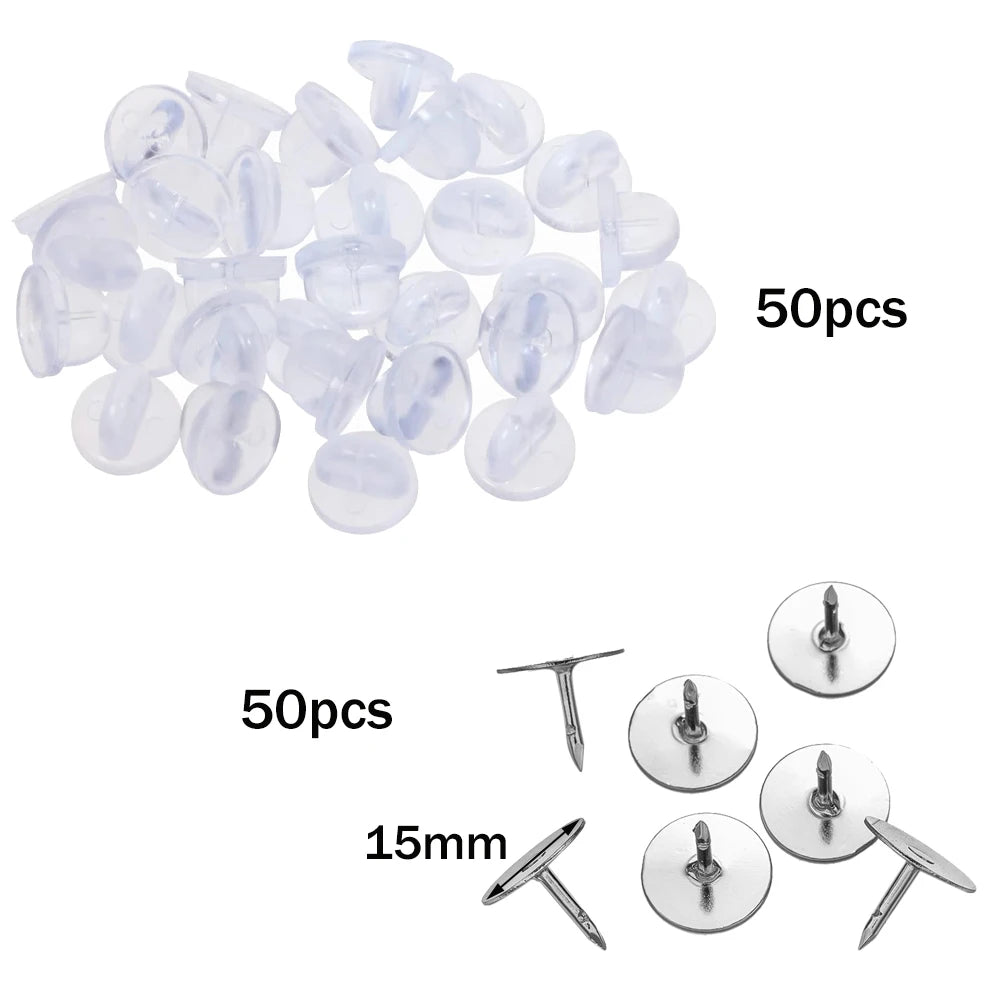 100pcs PVC Rubber Pin Backs Heliltd Butterfly Clutch Tie Tacks Blank for DIY Uniform Badges Holder Clasp Lapel Pin Enamel Pins Oasis Select Set 6