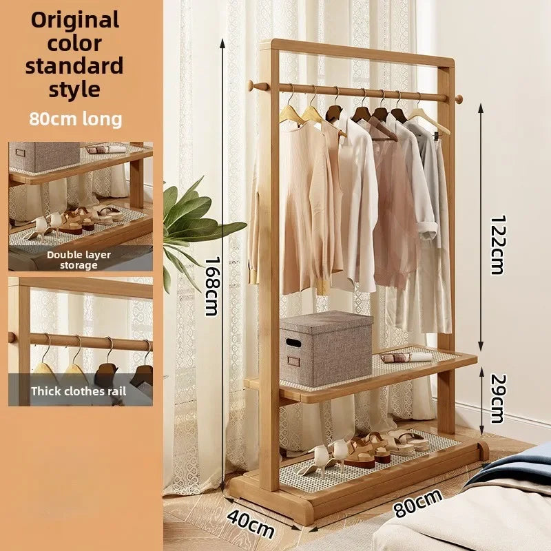Multi-functional Coat rack Floor-to-ceiling hanger Bedroom home hanger Indoor room clothes drying rack removable Oasis Select Primary color-80