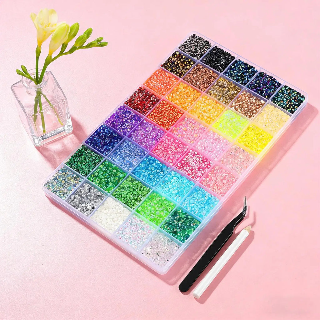 Rhinestones for Crafting 32000 Pieces 3mm Jelly Rhinestones with 40 Colors Jelly Gems Decoration for Jewelry Crafts Shoes Oasis Select