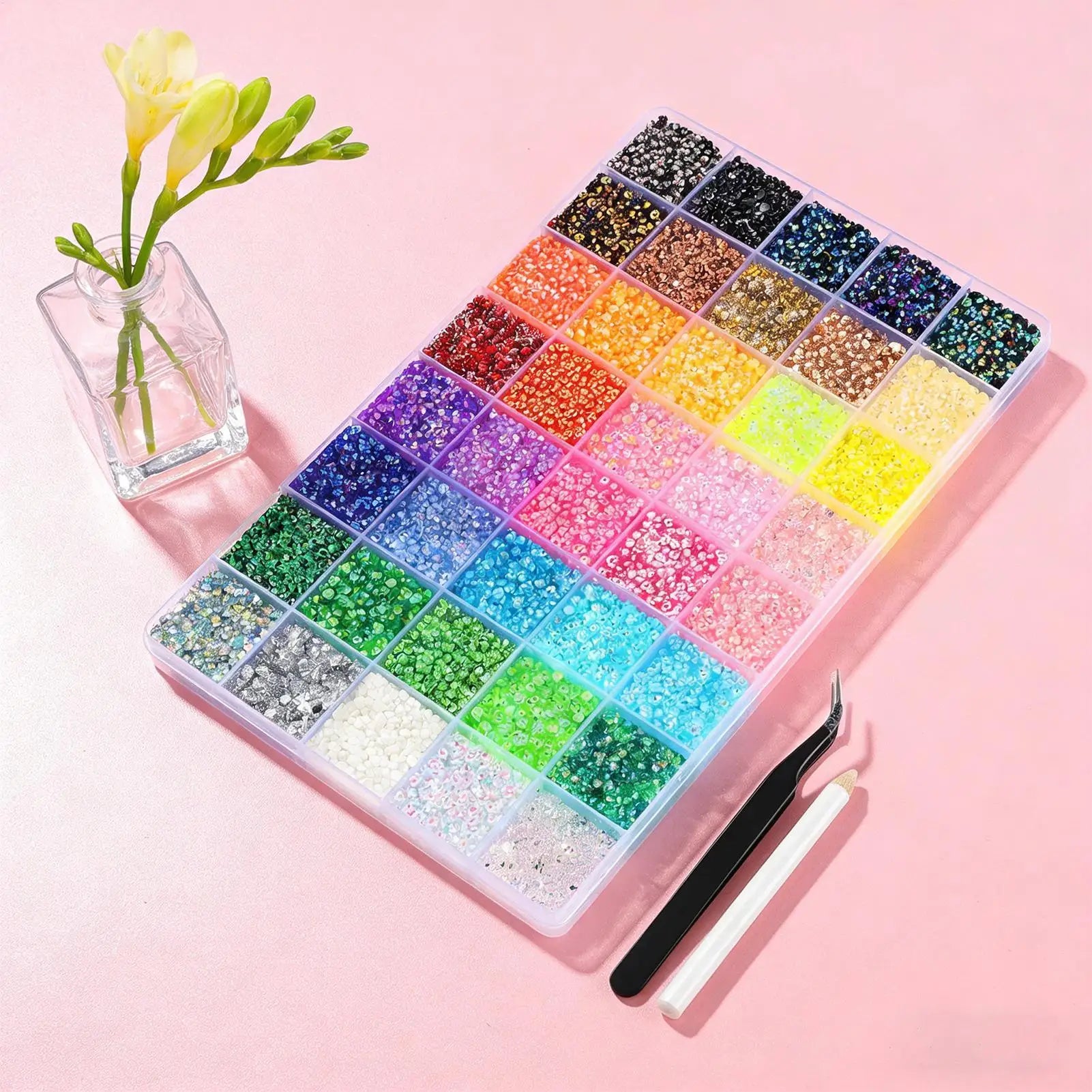 Rhinestones for Crafting 32000 Pieces 3mm Jelly Rhinestones with 40 Colors Jelly Gems Decoration for Jewelry Crafts Shoes Oasis Select