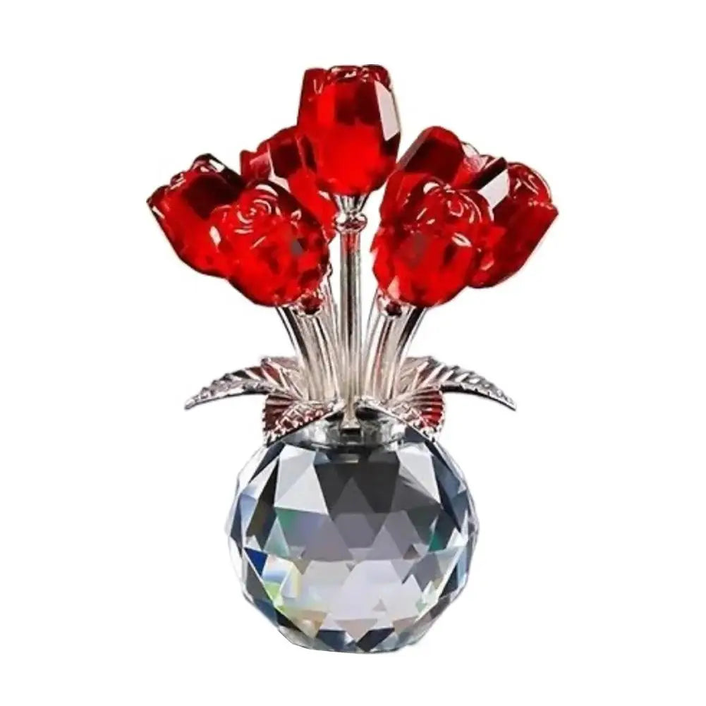 Crystal Rose with Vase – Romantic Valentine's Gift & Decor