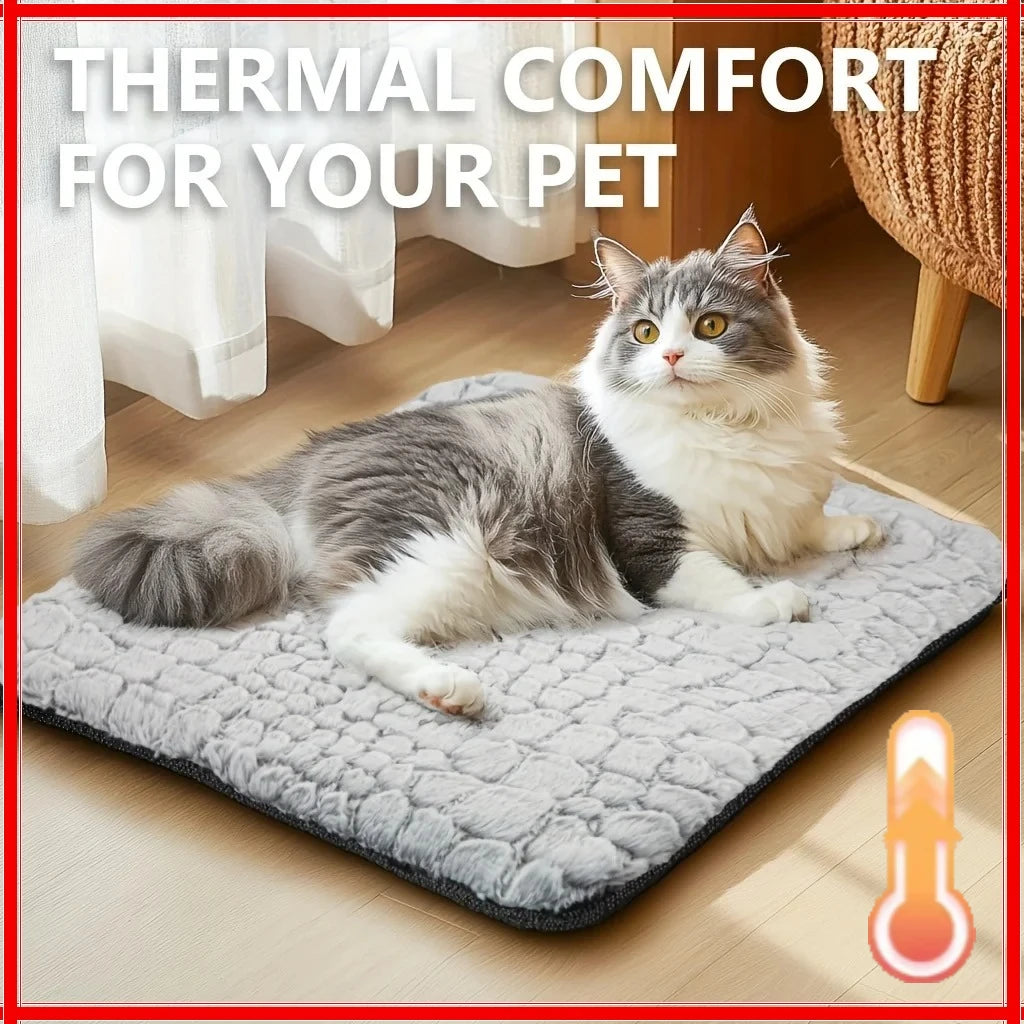 Self-warming Cat and Dog Bed Super Soft Cat Pet Heating Pad Suitable for Indoor Outdoor Anti-slip Heating Cat Pad Warm Blanket Oasis Select