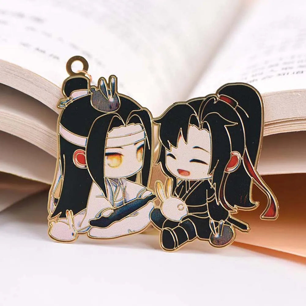 Grandmaster of Demonic Cultivation Mo Dao Zu Shi Metal Bookmark Wei Wuxian Lan Wangji Figure Bookmark Stationery School Supplies Oasis Select D