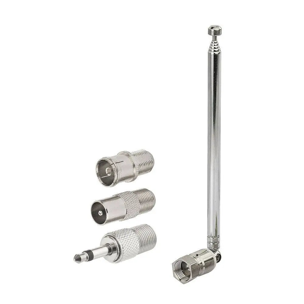 F Type Telescopic Aerial Antenna 75 Ohm with TV / 3.5 Adapter Wave Radio FM Oasis Select 1