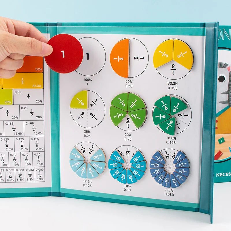 Magnetic Fraction Puzzles for Math Mastery Montessori Enlightenment with Fun Arithmetic Teaching Aid Cognitive Educational Toys Oasis Select A