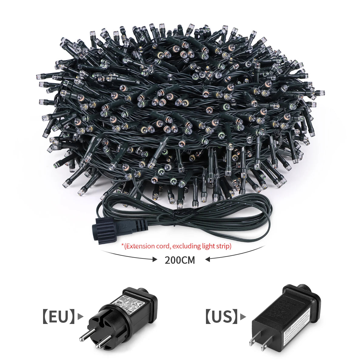 1/2/3Pcs LED String Light 10M/20M/30M Christmas Tree Fairy Outdoor Festoon 220V EU Plug/110V US Plug,Party Decor Lamp CW/WW/RGB Oasis Select