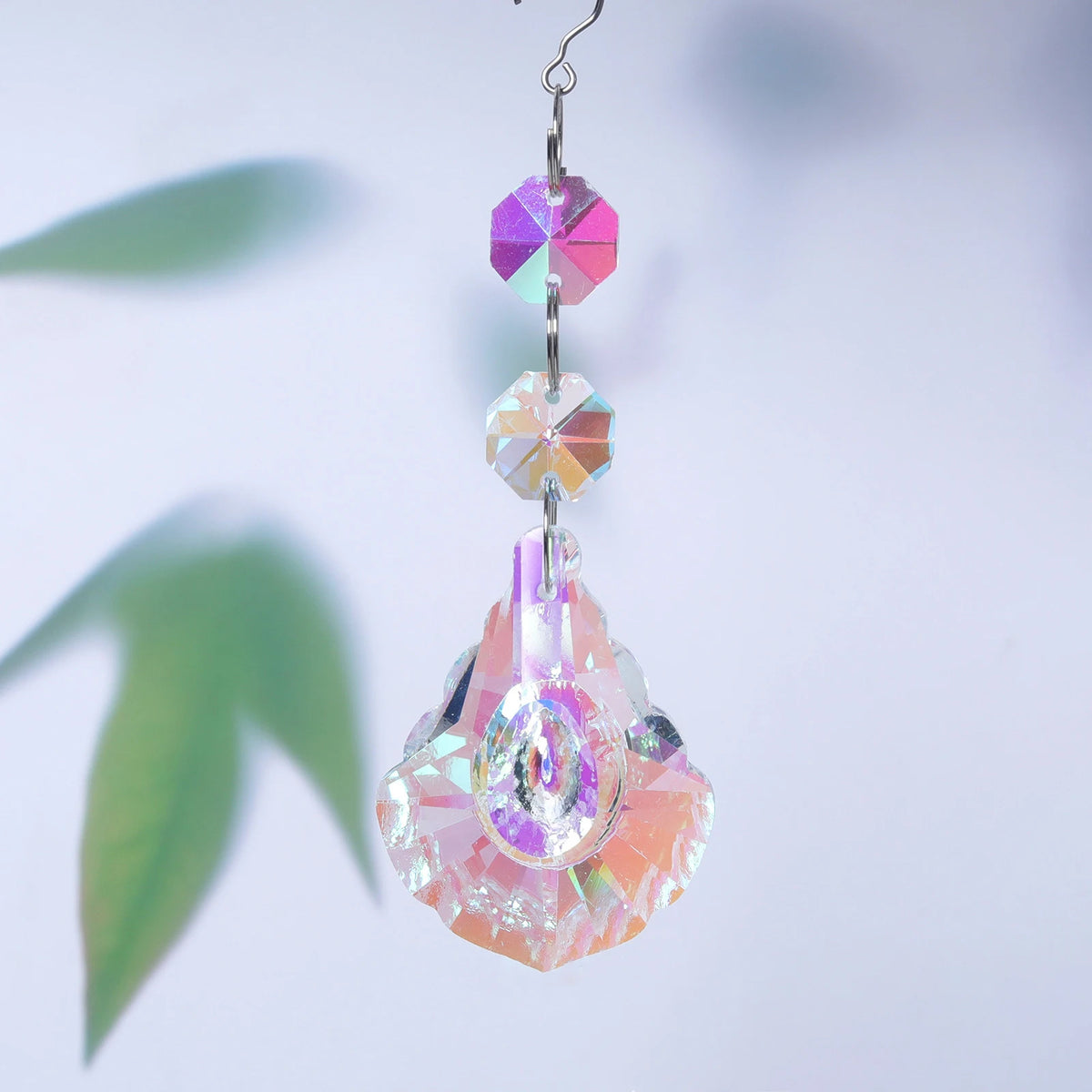 1PCs Crystal Suncatcher 9cm Curtain Pendant Sun Catcher AB Color Rainbow Chaser Glass Prism Outdoor Window Home Garden Decor Oasis Select L