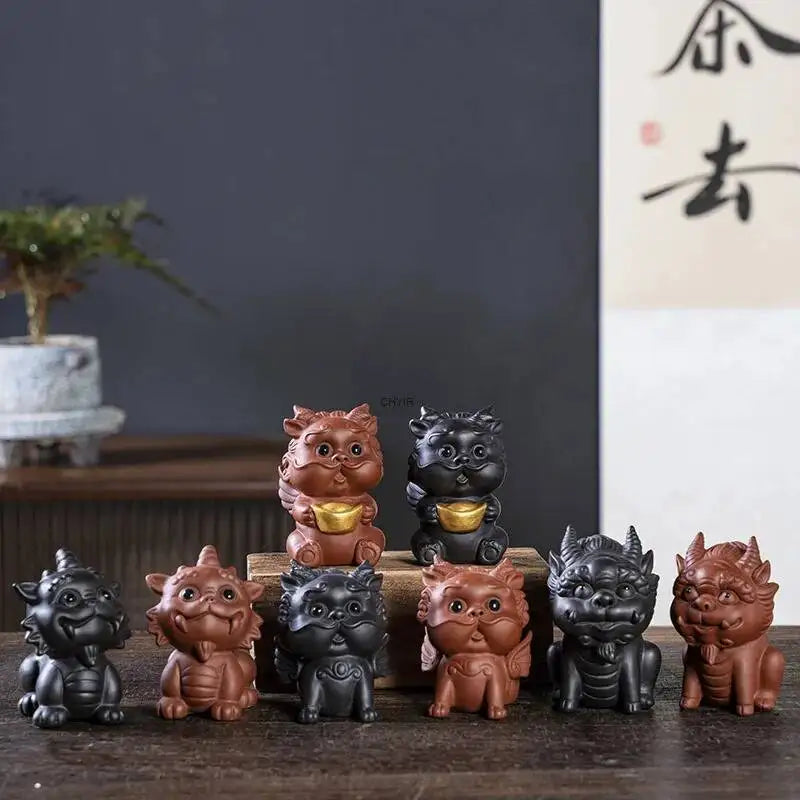 Purple Clay Tea Pet Lucky Pixiu Tea Play Tea pet Accessories Mini Ornament Oasis Select