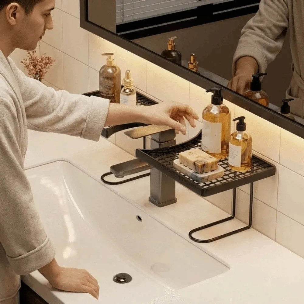 No-Drill Over-Sink Mesh Storage Rack | Kitchen & Bathroom
