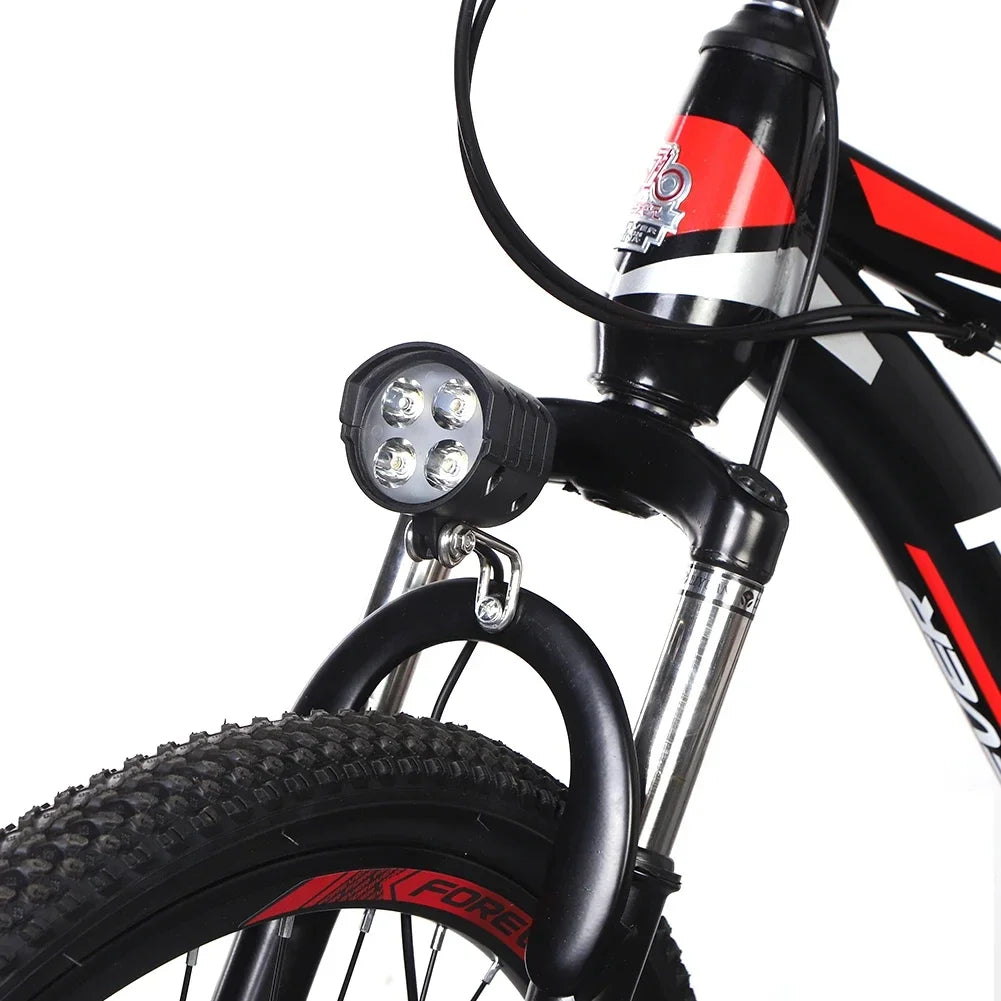 E-Bike Horn Light Electric Bicycle 4 LED Headlight 12W Waterproof 2 in 1 Horn and Light Switch Bicycle Flashlight Oasis Select