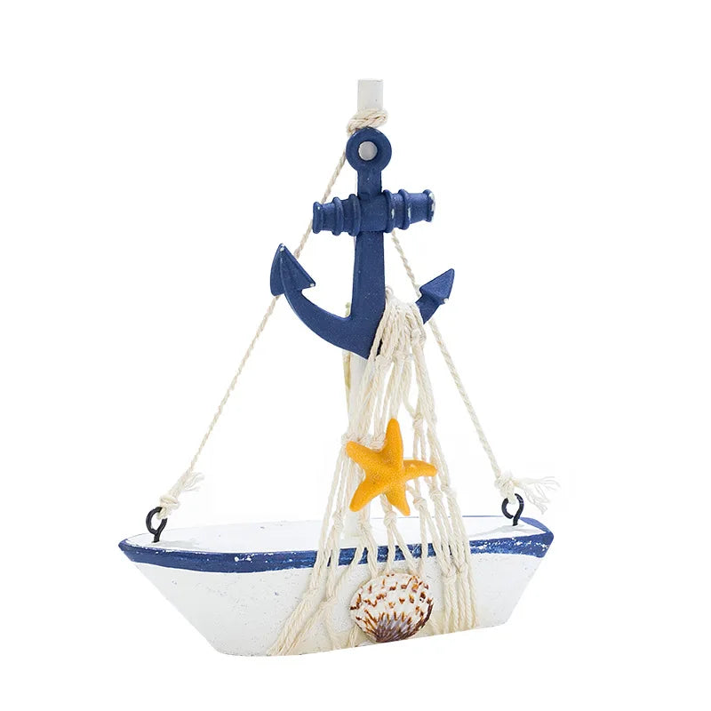 Mediterranean-style Sailboat Ornaments, Home Decoration Items, Fashionable and Creative Wooden Boat Models, and Craft Gifts Oasis Select