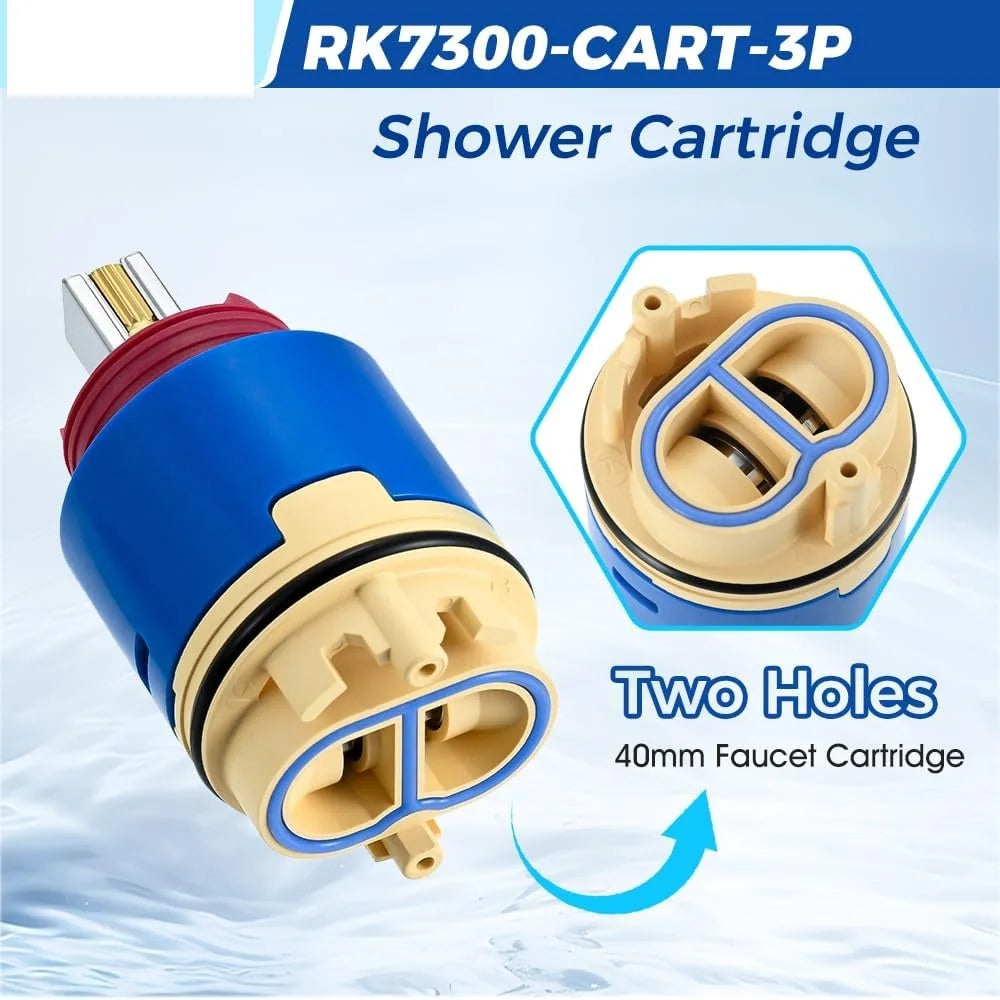 RK7300-CART-3P Shower Pressure Balance Valve Cartridge for Zurn Z-7300,Handle Faucets,tub and Shower Valves W/Anti-leak Tape Oasis Select