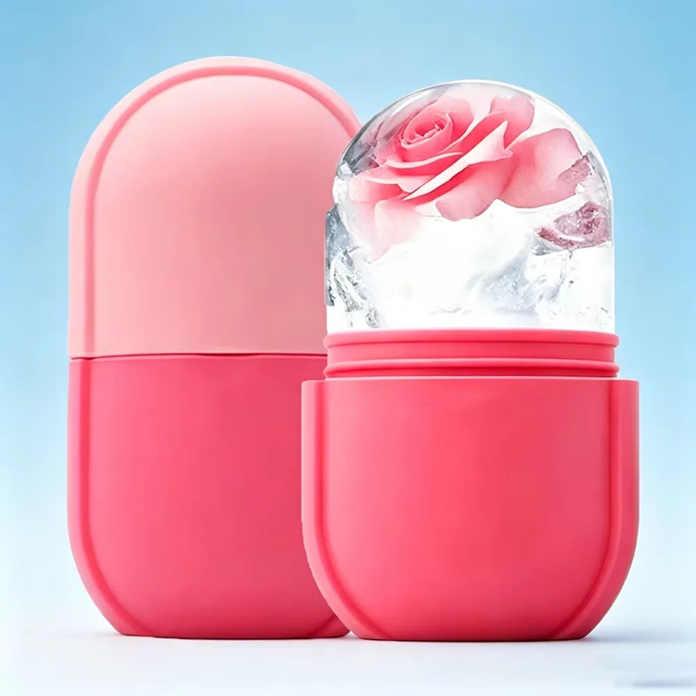 Silicone Ice Roller Face Massager – Pore & Skin Toning Tool Facial Massage Tool Oasis Select GJ04-Ninered-pink-02