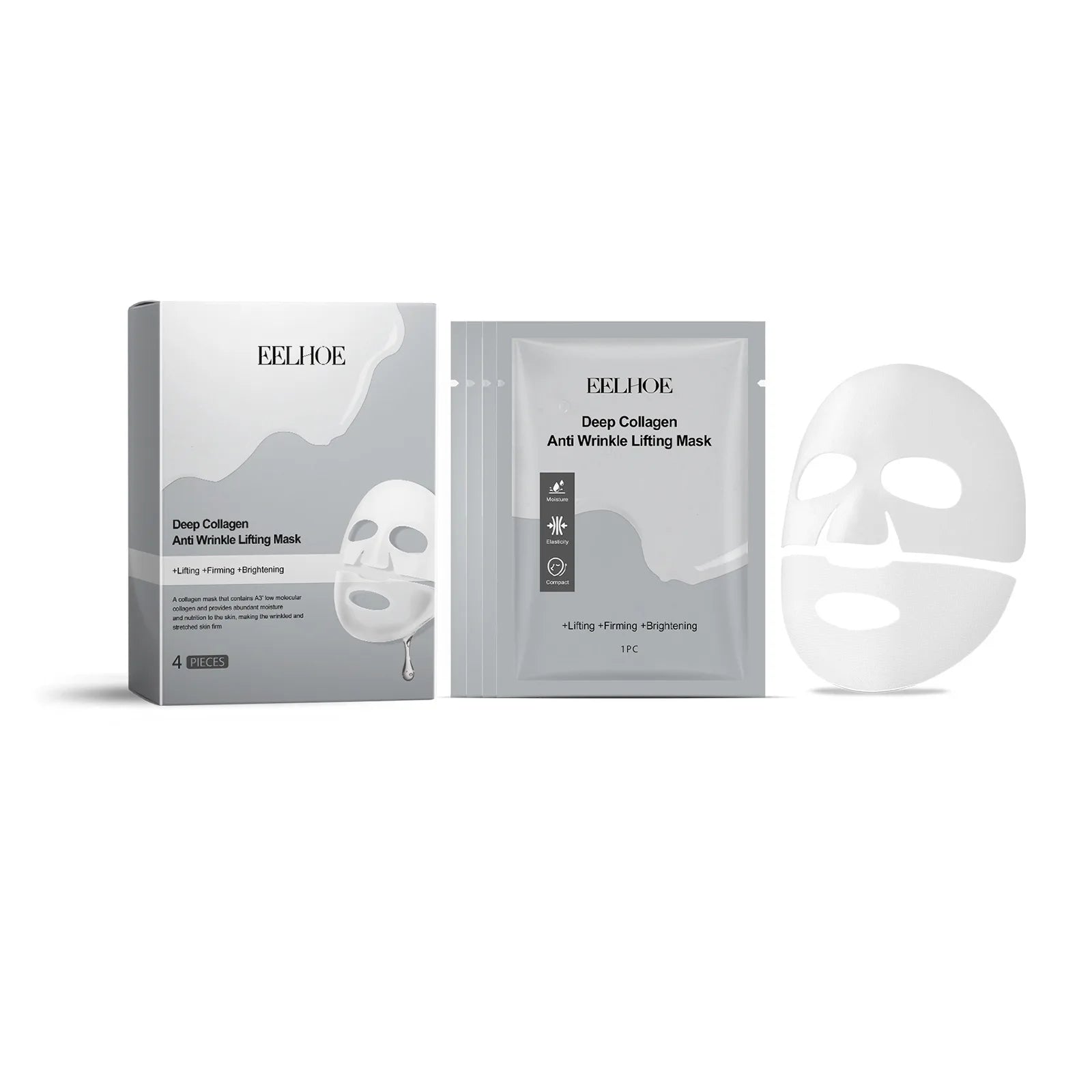 EELHOE Nicotinamide Face Mask – Collagen, Hyaluronic Acid Firming Collagen Sheet Mask Oasis Select 4pcs Collagen