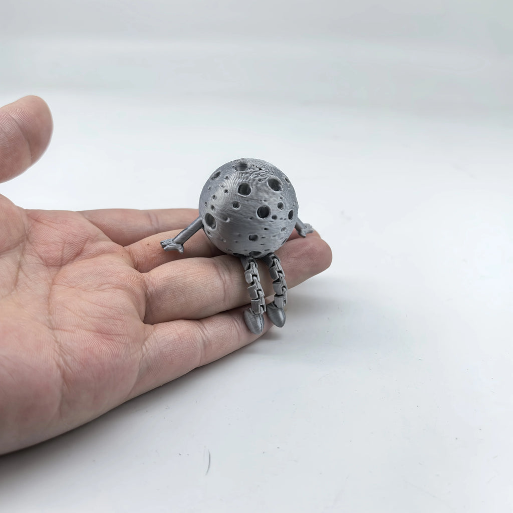 Cartoon Moon Figurine 3D Printed Planet Art Ornament Creative Home Desktop Handicraft Decor Lovely Space Theme Collectible Gifts Oasis Select