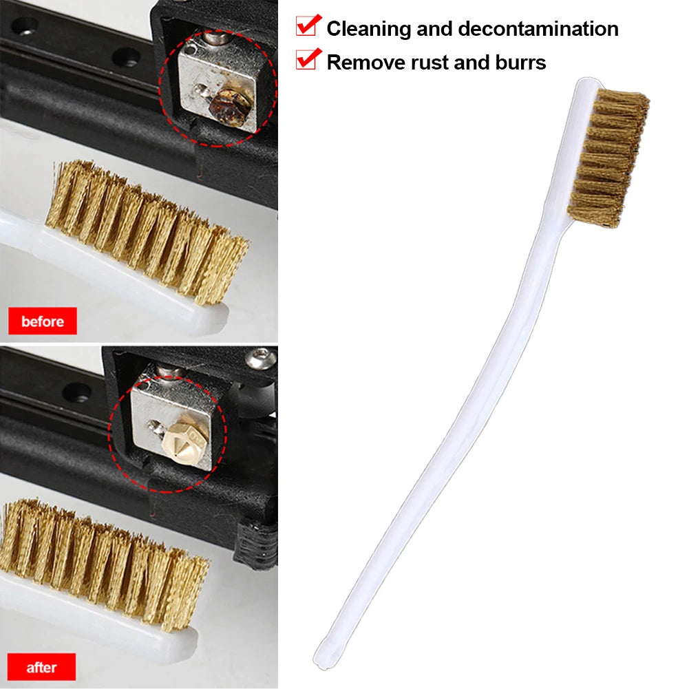 For Ender 3 Nozzle Heater Block Hotend Cleaning Hot Bed Parts Copper 3D Printer Cleaner Tool Copper Wire Toothbrush Brush Handle Oasis Select