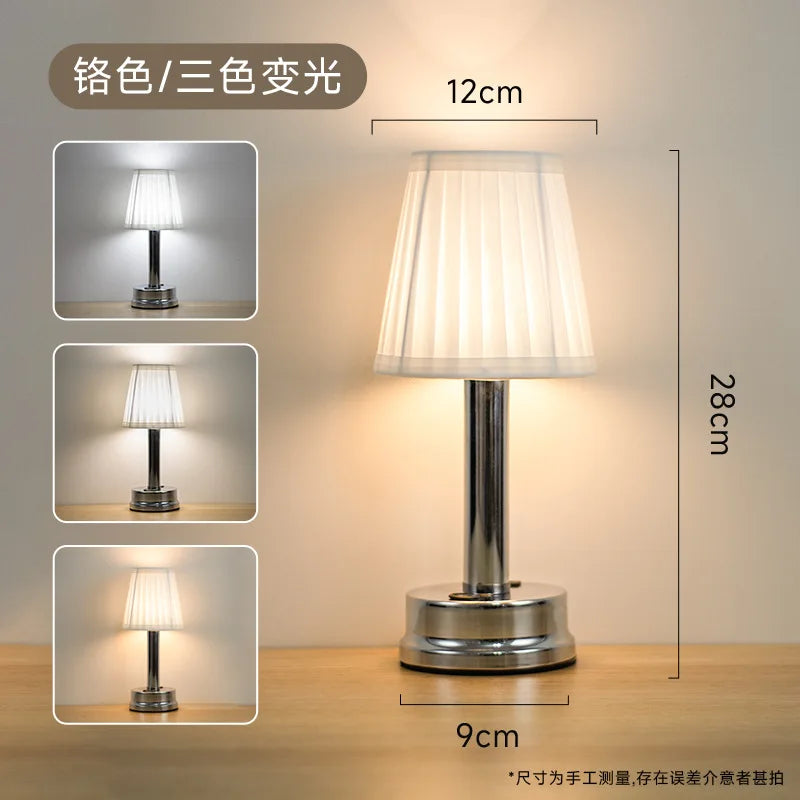 Nordic Creative Led Charging Table Lamp Eye-protecting Lamp Decorative Atmosphere Table Lamp for Bars Restaurants Coffee Shops Oasis Select silver 3-color Light