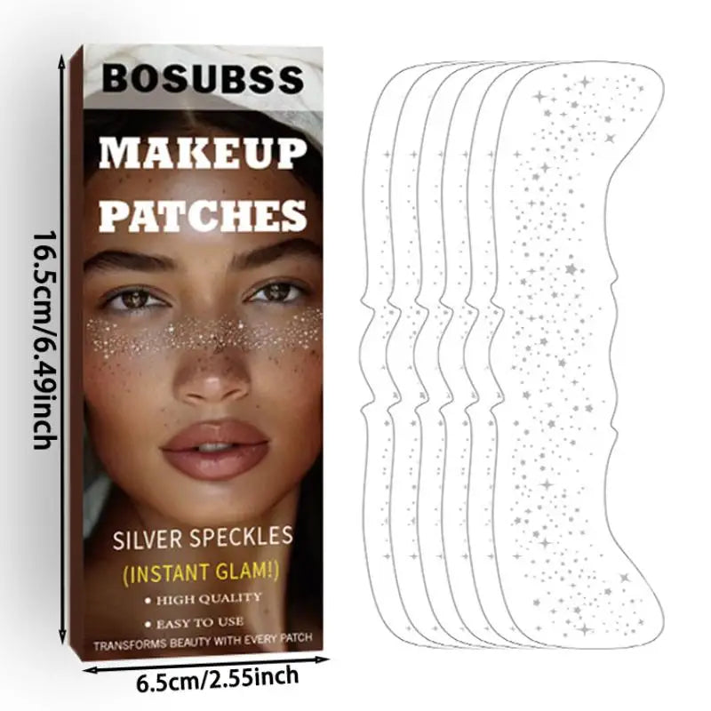 6/3pcs/set - Silver Star Sparkling Spot Tattoo Sticker Facial Stickers Easy to Create Natural Freckle Makeup Beauty Makeup Oasis Select