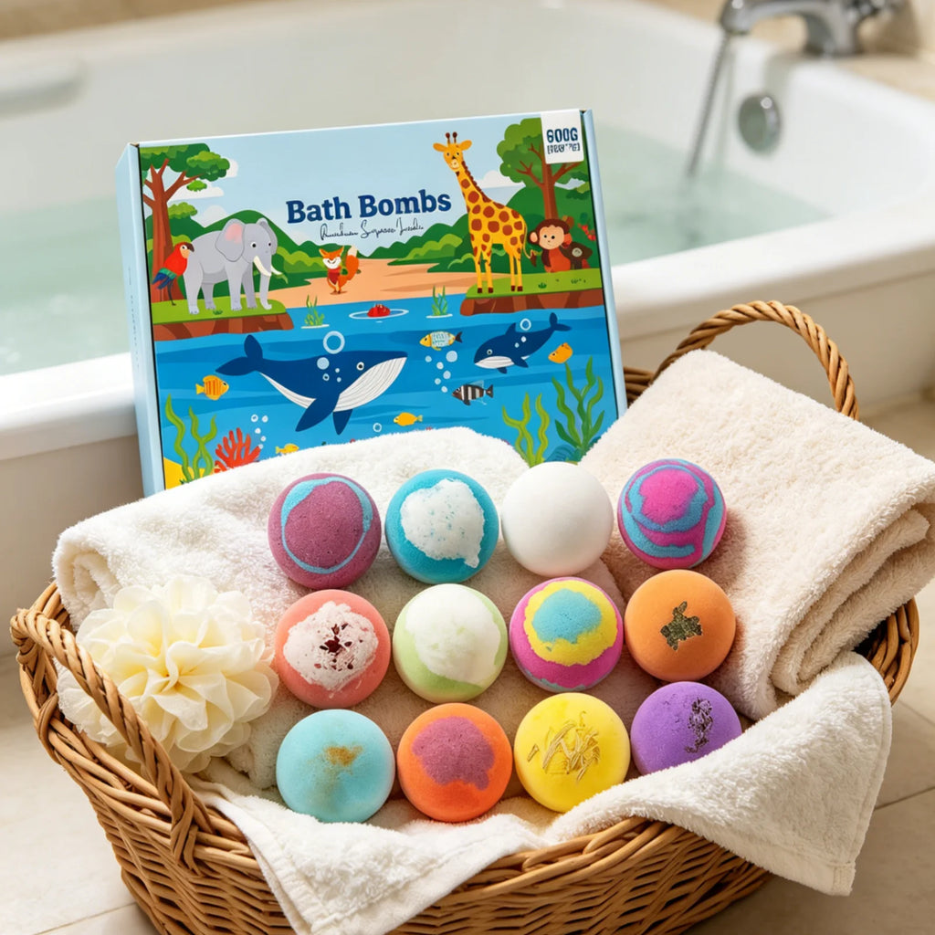 Kids Bath Bombs with Surprise Toys – 12pc Moisturizing Set Kids Bath Bomb Set Oasis Select